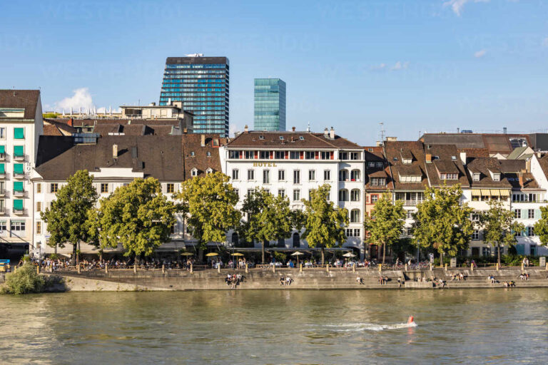 Rheinterrasse, Rhein, Altstadt, Kleinbasel, Basel, Schweiz
